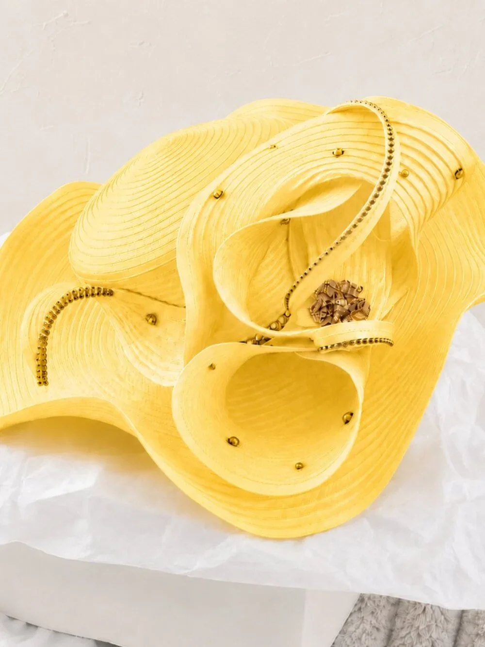 Lily & Taylor Couture Collection Yellow Hat